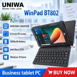 UNIWA WinPad BT802 Windows 10 Touch Screen Home Business Tablet 8.0 Inch 8GB 128GB 5000mAh Smart WiFi & Bluetooth Keyboard DC-IN