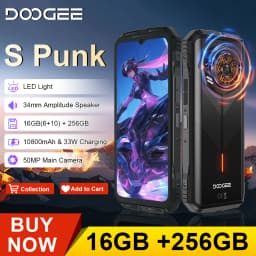 Global version DOOGEE S Punk Rugged Smartphone Android 14 6.58" FHD+90Hz IPS Screen 16GB(6+10)+ 256GB 10800mAh 50MP Mobile Phone
