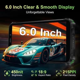 OUKITEL G5 Rugged Smartphone Unlocked 2025-16GB+128GB/TF 1TB Cell Phone, 900LM Dual Camping Lights, 6'' Display, 6300mAh Battery