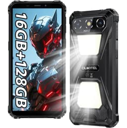 OUKITEL G5 Rugged Smartphone Unlocked 2025-16GB+128GB/TF 1TB Cell Phone, 900LM Dual Camping Lights, 6'' Display, 6300mAh Battery