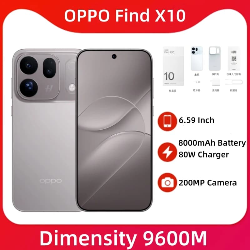 New OPPO Find X10 5G Smart Phone 6.59'' 120Hz AMOLED Screen 8000mAh Battery 80W SuperCharge 200MP Main Camera OTA