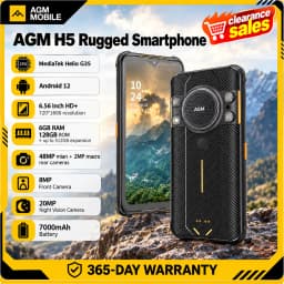 AGM H5 6+128G Rugged Smartphone Large Capacity 7000MAH IP68/IP69K Cell Phone 3.5W Loud Speaker Night Vision