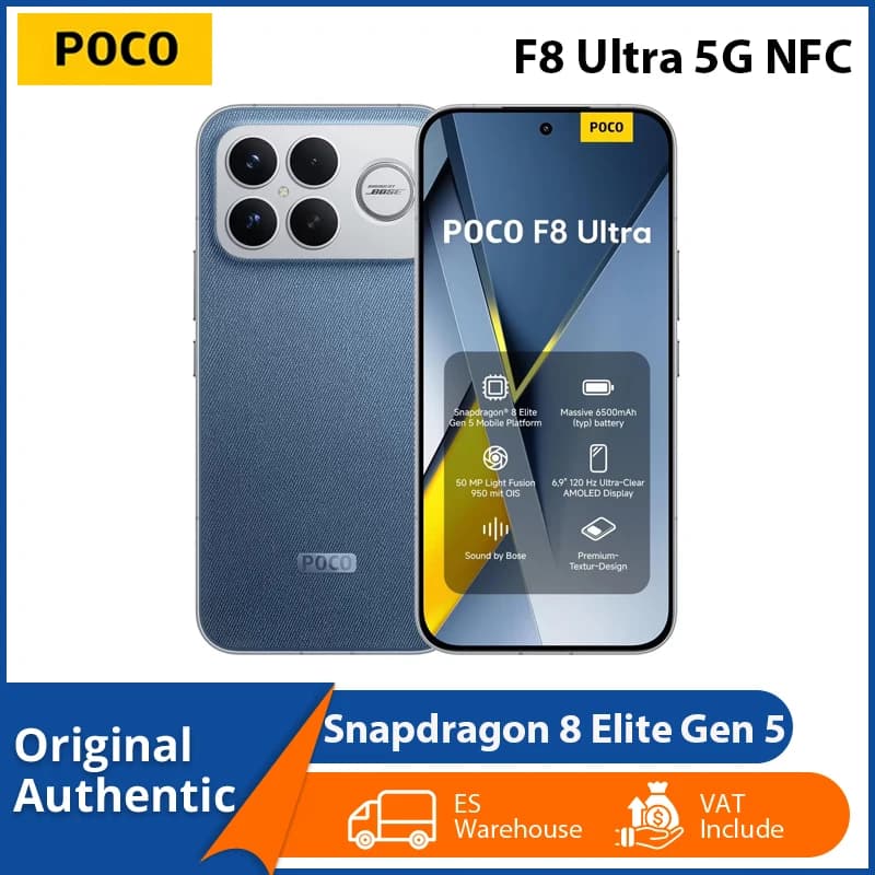 POCO F8 Ultra 5G NFC Smartphone Snapdragon 8 Elite Gen 5 Processor 6500mAh Battery 6.9" 120Hz AMOLED Display 50MP Triple Camera Cellphone
