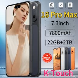 K-Touch Hot 18 Pro Max 22G+2TB Mobile Phones 7.3HD Cell Phone Android 15 Smartphone 5G Dual SIM 7800mAh Unlocked Global Version 16+48MP Cellphones