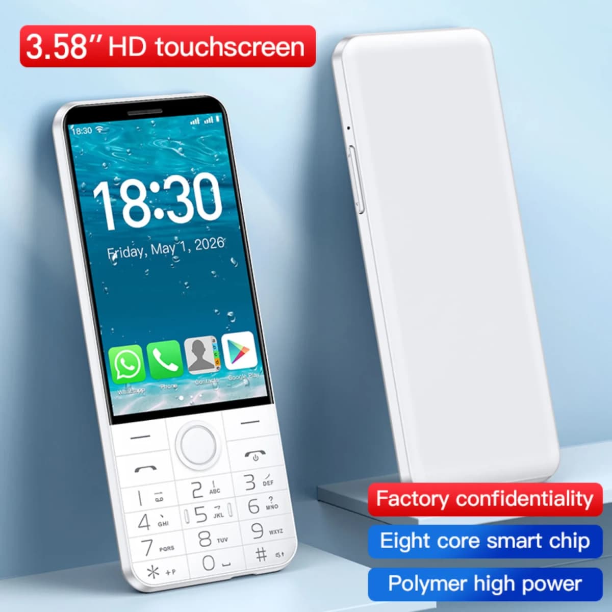 DOOV F27 Touch Keyboard Phone 3.58 Inch Android14 4GB+64GB 2120mAh Google Play BT Hebrew Add 64GB Card Smartphone TYPE-C Eadset