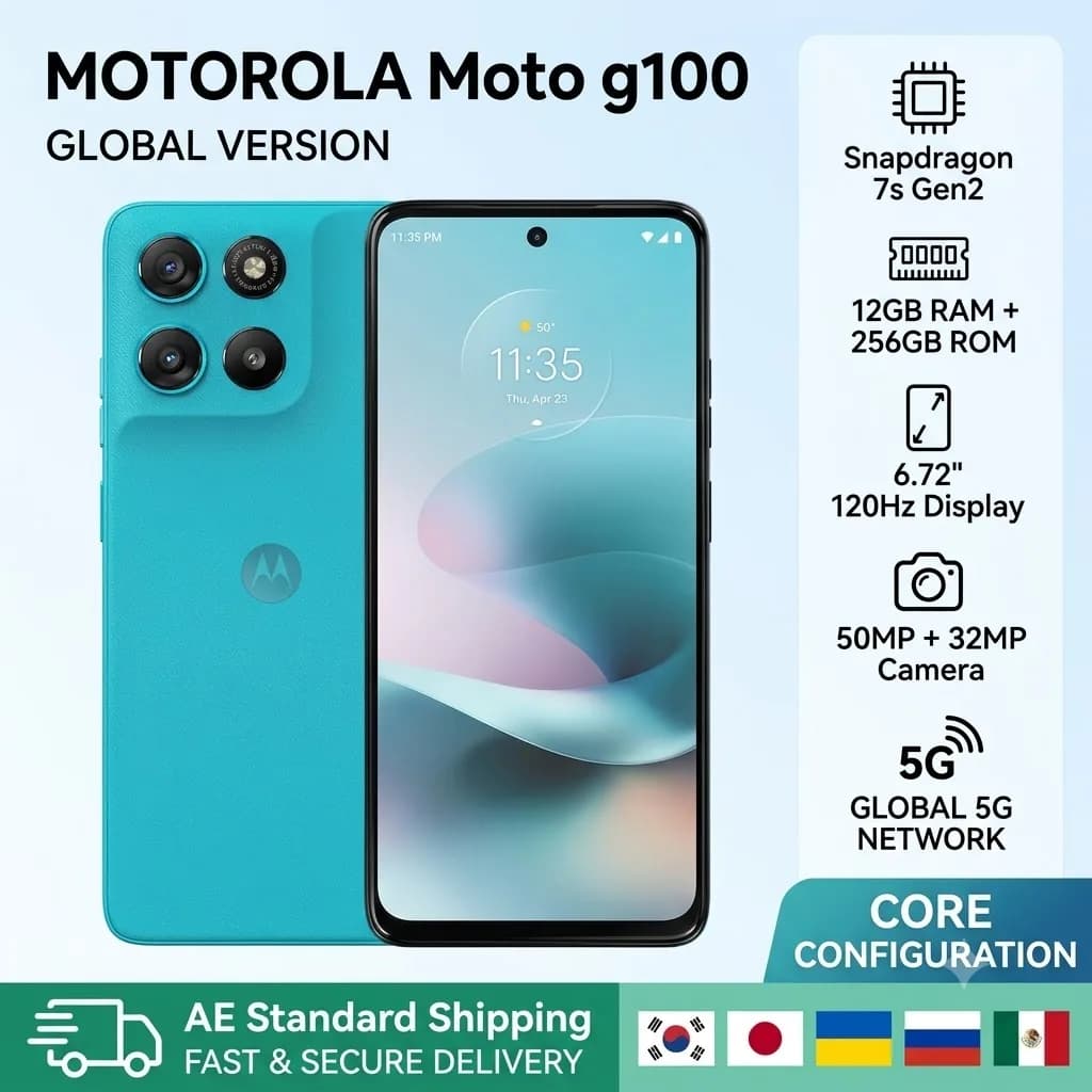 Global Rom Lenovo Motorola G100 Snapdragon 7s Gen2 LPDDR4X 6.72inch 2400*1080 LCD Screen 120HZ TypeC 30W Charging 2.4GHz Phone
