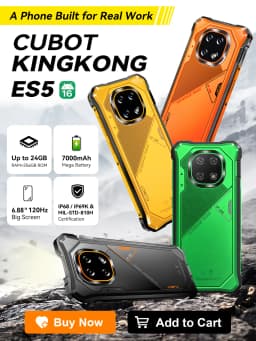 Android Smartphone Cubot King Kong ES 5, 6.88" 120Hz Screen, Up to 24GB RAM(12+12GB), 256GB ROM, Rugged Phone, 7000mAh Battery