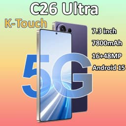 K-Touch C26 Ultra Smartphone 7.3 Inch Android 15 Mobile Phones 5G Dual SIM Cell Phone 16+48MP Camera 7800mAh Face Unlocked Global Version Cellphones