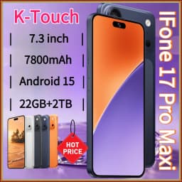 K-Touch IFone 17 Pro Maxi 7.3HD Cell Phone Android 15 Mobile Phones 22G+2TB Smartphone 5G Dual SIM 7800mAh Unlocked Global Version 16+48MP Cellphones