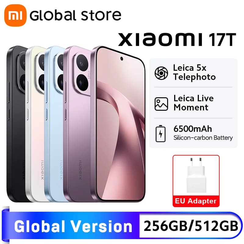 Global Version Xiaomi 17T 5G Smartphone 6500mAh 67W Charging 6.59' Eye-Care Display MTK Dimensity 8500-Ultra 50MP Leica Camera