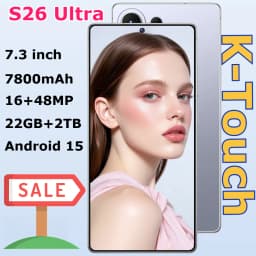 K-Touch NEW Mobile Phones For S26 Ultra Android 15 Smartphone 7.3 Inch 5G Dual Card Dual Standby Cell phone 16+48MP Camera 7800mAh Battery Face Unlocked Global Version Cellphones