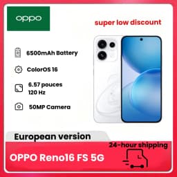 OPPO Reno16 FS 5G Unlocked Smartphone, 8+512GB, 50MP Ultra Wide Angle Selfie Camera, 4K Video with Auto Address, 6.57" 120Hz Display, IP69K, (excludes Charger)
