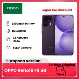 OPPO Reno16 FS 5G Unlocked Smartphone, 8+512GB, 50MP Ultra Wide Angle Selfie Camera, 4K Video with Auto Address, 6.57" 120Hz Display, IP69K, (excludes Charger)