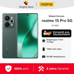 Global Version realme 15 Pro 5G Smartphone 7000mAh Battery Snapdragon 7 Gen 4 Chips 144Hz HyperGlow 4D Curve+ Display