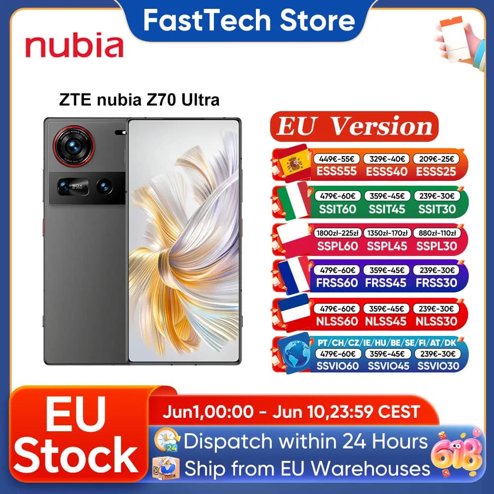 Global Version Nubia Z70 Ultra Smartphone 5G 6.85'' 144Hz Full Display Camera 6150mAh Battery IP68 Waterproof NFC
