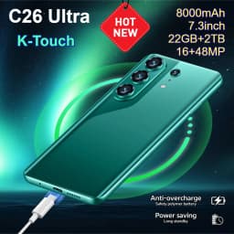 K-Touch Smartphone C26 Ultra 8000mAh Battery Mobile Phones 7.3inch Full Display Cell Phone 5G Dual SIM Face ID Unlock 22GB+2TB Android 15 Cellphones