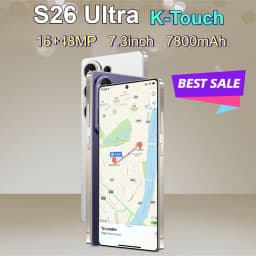 K-Touch 5G Smartphone For S26 Ultra 7.3inch Full Display Cell Phone 7800mAh Battery Mobile Phones 48MP Camera 22GB+2TB Face ID Unlocked 5G Dual SIM Android 15 CellPhones with FM Radio GPS