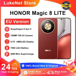 EU Version HONOR Magic 8 Lite 5G Smartphone Snapdragon 6 Gen4 2.5m Drop-Resistant IP69K Snapdragon 6 Gen4 Dust-Resistant 7500mAh 108MP OIS AI eSIM