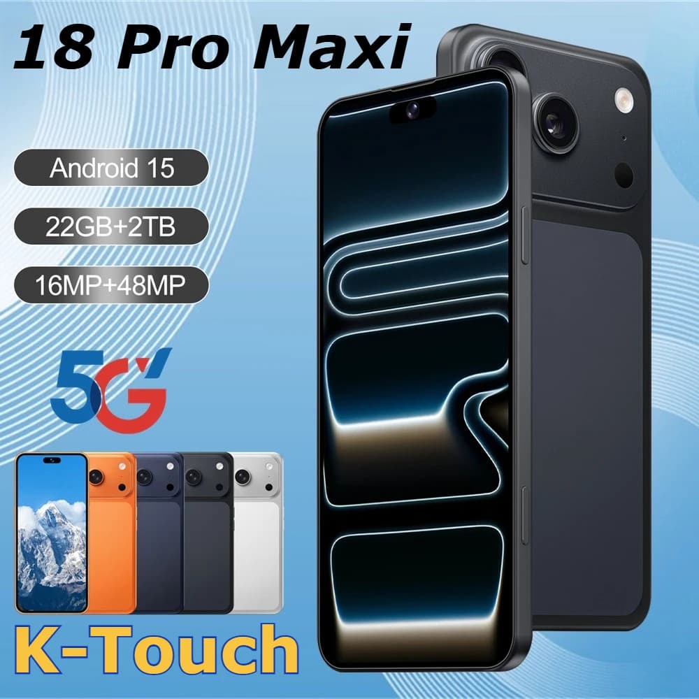 K-Touch Mobile Phones iFone 18 Pro Maxi 5G Dual Card Dual Standby Smartphone 7.3HD Android Cell Phone 22G+2TB 16+48MP Camera 7800mAh Wifi GPS Global Version Cellphones