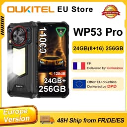 OUKITEL WP53 PRO Rugged Smartphone 50MP 24GB(8+16) 256GB 11000mAh Android 15 Camping Light loudspeaker 6.52" NFC Cell Phone