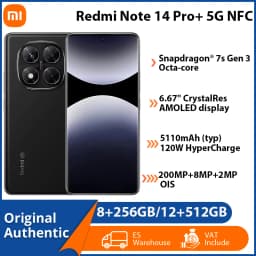 Xiaomi Redmi Note 14 Pro Plus 5G NFC Cellphone 8GB 256GB 6.67" CrystalRes AMOLED Display 200MP OIS Camera 5110mAh Battery Smartphone