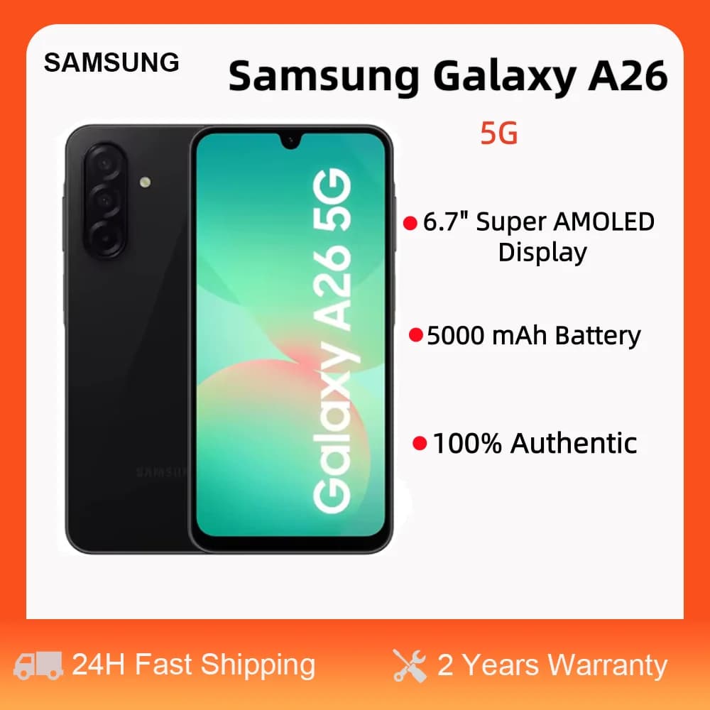 Samsung Galaxy A26 5G Global Version Android Smartphone 6.7 AMOLED Screen 50 MP Camera 5000 mAh Battery Fast Charging IP67 8 + 256/6 + 128GB Fast Shipping from European Warehouse