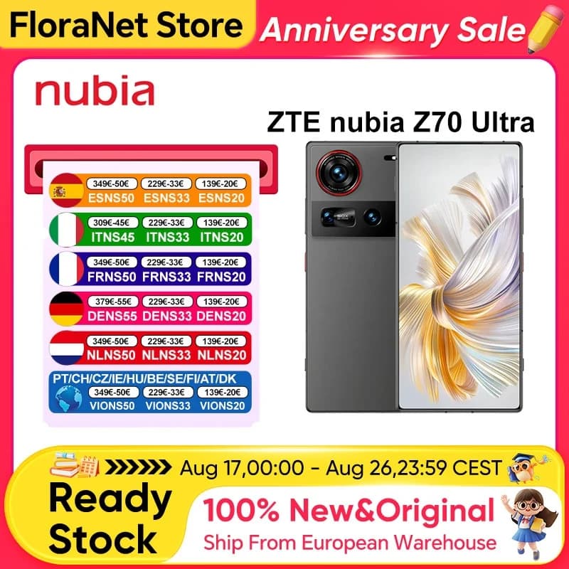 Global Version Nubia Z70 Ultra Smartphone 5G 6.85'' 144Hz Full Display Camera 6150mAh Battery IP68 Waterproof NFC
