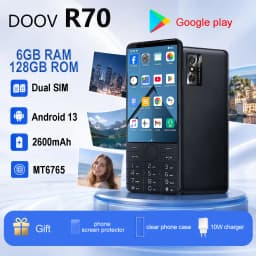 DOOV R70 4G Android Phone Google Play Smartphone Dual SIM 6GB RAM 128GB Storage 4.0" IPS Display Physical Keyboard Mobile Phone