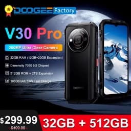 DOOGEE V30 Pro Rugged Smartphone Android 13 6.58" FHD 120Hz Display 32GB+512GB 10800mAh 200MP Camera Dimensity 7050 Moible Phone