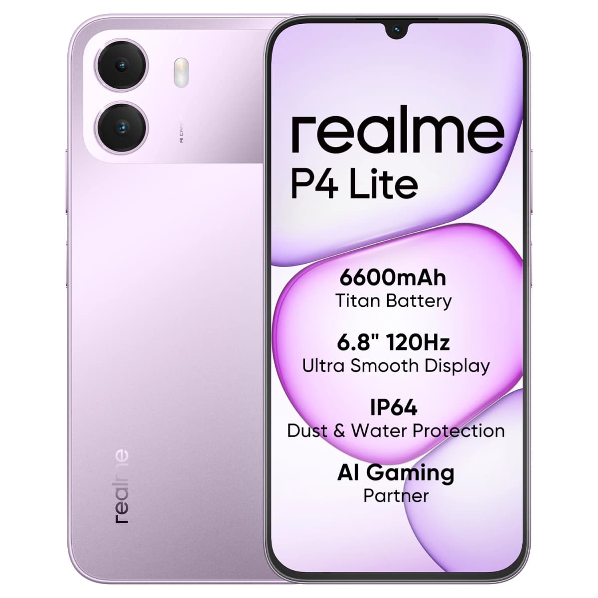 realme P4 Lite Smartphone NFC 6600mAh Battery 6.8" 120Hz LCD Display IP64 8MP Camera ,15W Charge Not Included