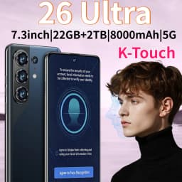 K-Touch 26 Ultra Android 15 Cell Phone 22GB+2TB Smartphone 7.3inch Mobile Phones 5G Dual SIM Card 8000mAh 16MP+48MP Camera Cellphones