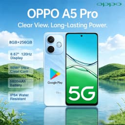 OPPO A5 Pro 6.67" 120Hz Screen 5G Smartphone 8GB+256GB 50MP Camera 5800mAh Long Lasting Battery Dual SIM Unlocked EU US Version