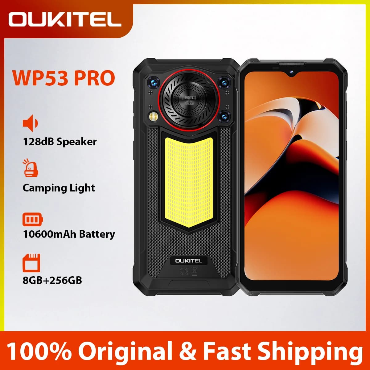 OUKITEL WP53 PRO 4G Rugged Smartphone Up to 24GB +256GB 6.52 Inch Android1511000mAh 50MP 18W Cell Phones NFC