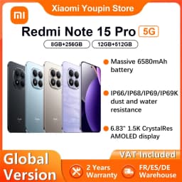 Global Version Xiaomi REDMI Note 15 Pro 5G smartphone 5G 6.83" 200MP main camera 6580mAh 45W charging IP66 IP68 IP69 IP69K NFC