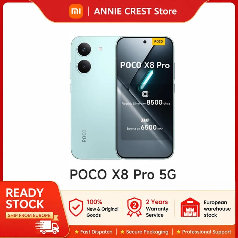 Xiaomi POCO X8 Pro 5G Smartphone, Dimensity processor, Ultra-Ultra, AMOLED screen, "K 120Hz Ultra bright, Battery 6500 mAh, NFC, Authentic & Brand New