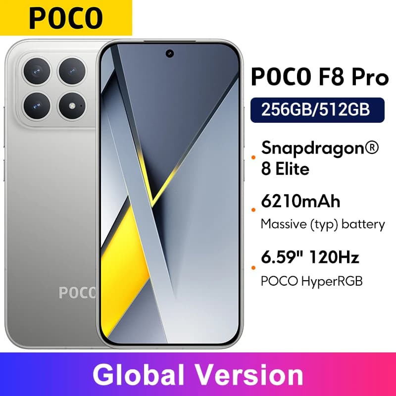 Global Version POCO F8 Pro 5G Snapdragon® 8 Elite 6.59" 120Hz POCO HyperRGB AMOLED Display 50MP camera with OIS Smartphone