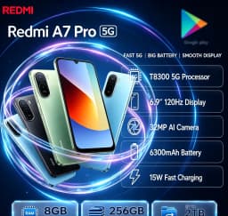 New Arrival 2026 Redmi A7Pro Global Version Unlocked Gaming Smartphone 8GB RAM 256GB ROM 6.9‑Inch FHD+ Full Display Helio G85