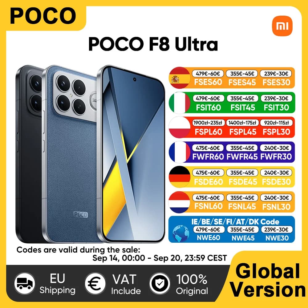 Global Version POCO F8 Ultra 5G Smartphone Snapdragon® 8 Elite Gen 5 6500mAh 100W HyperCharge 6.9' Eye-care AMOLED Display NFC