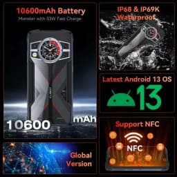 [Shipping From Poland] Cubot KingKong 9 24GB(12+12)+256GB Rugged Smartphone 10600mAh(33W) 6.58"FHD+, 100MP+24MP Night Vision, Shockproof/Waterproof