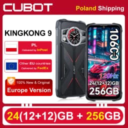 [Shipping From Poland] Cubot KingKong 9 24GB(12+12)+256GB Rugged Smartphone 10600mAh(33W) 6.58"FHD+, 100MP+24MP Night Vision, Shockproof/Waterproof