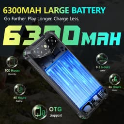 OUKITEL G3 Rugged Smartphone Unlocked -16GB+64GB/1TB TF 6” HD Display IP68/IP69K Rugged Android Phone,6300mAh Large Battery, 13MP Main Camera + 5MP Front Camera, Face ID, Dual SIM, 3.5mm Headphone Jack, Outdoor Industrial Unlocked Mobile Phone