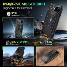 OUKITEL G3 Rugged Smartphone Unlocked -16GB+64GB/1TB TF 6” HD Display IP68/IP69K Rugged Android Phone,6300mAh Large Battery, 13MP Main Camera + 5MP Front Camera, Face ID, Dual SIM, 3.5mm Headphone Jack, Outdoor Industrial Unlocked Mobile Phone