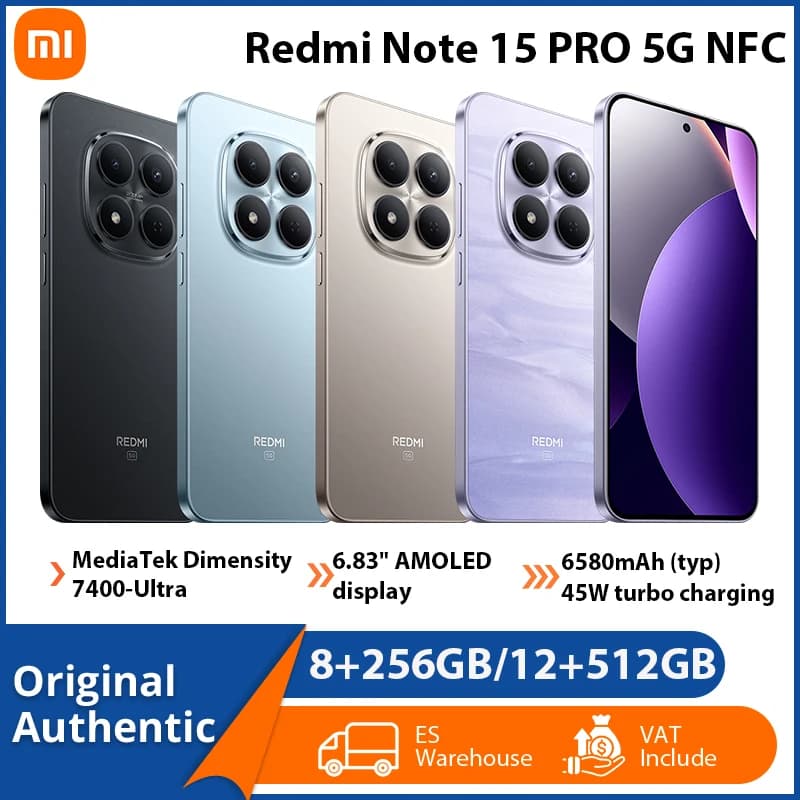 Xiaomi Redmi Note 15 Pro 5G NFC Smartphone 8GB 256GB 512GB 6.83" AMOLED Display 200MP OIS Camera 6580mAh Battery With Xiaomi HyperOS 2 Cellphone