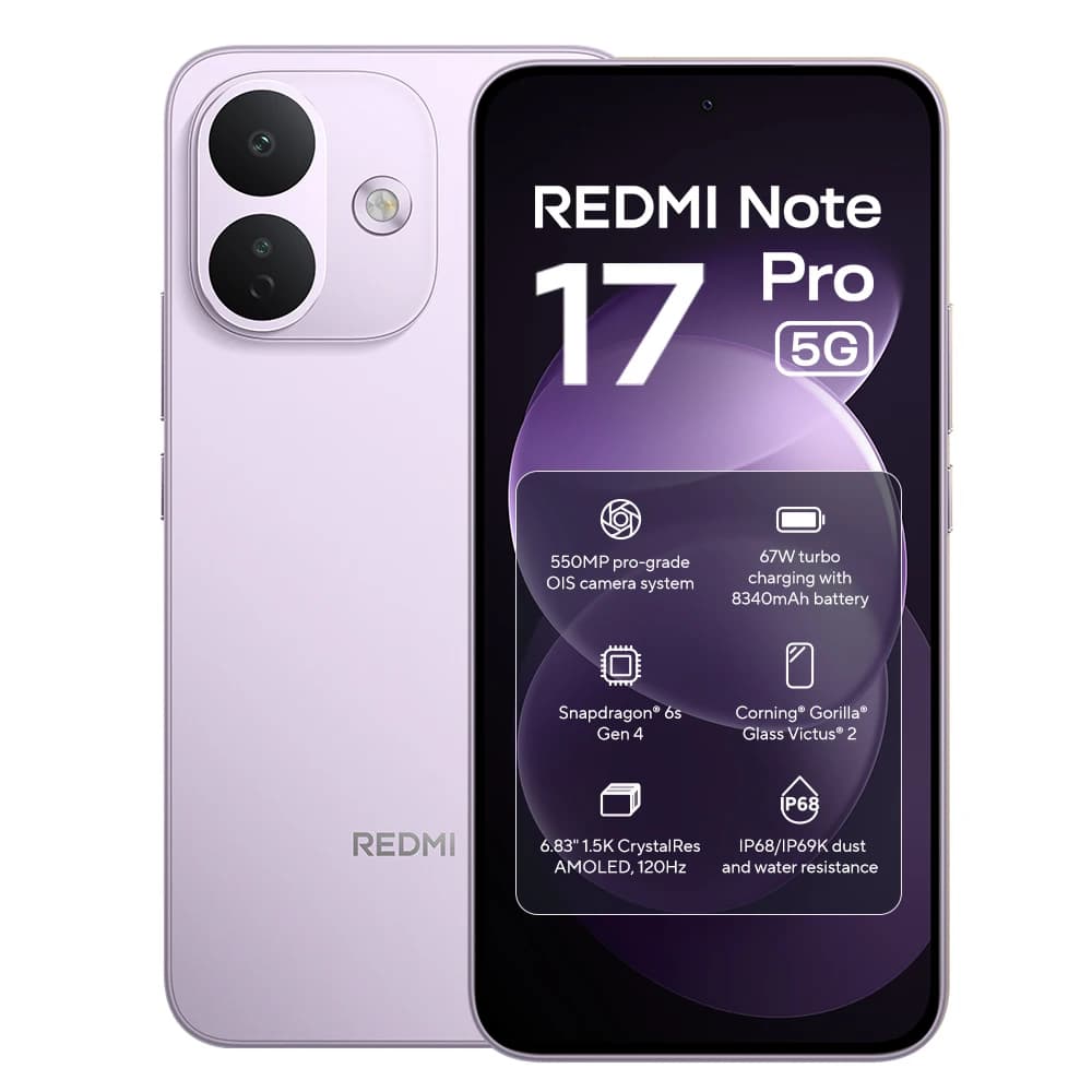 Xiaomi Redmi Note 17 Pro 5G Global Version, 6.83 Inch 120Hz AMOLED Screen, 8340mAh Battery, Snapdragon 6s Gen 4, 67W HyperCharge, 50MP OIS Camera, IP68 Waterproof, Dual SIM Mobile Phone