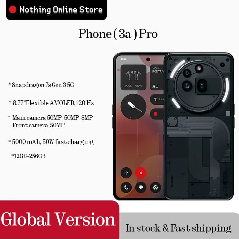NEW Phone ( 3a ) Pro 6.77 AMOLED Bluetooth 5.4 Snapdragon 7s Gen 3 5G Main camera 50MP 12GB 256GB