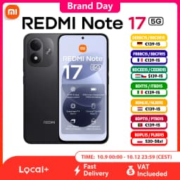 Xiaomi Redmi Note 17 5G Global Version, Dual SIM. 6.99' FHD+ 120Hz AMOLED, Corning Gorilla Glass 7i. Snapdragon 4 Gen4, 7700mAh Battery, 50MP Camera, IP65. Xiaomi HyperOS, 5G Phone for European Networks
