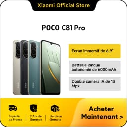 Xiaomi France POCO C81 Pro, immersive screen of 6,9 ", long battery life of meh, powerful octa-core processor, dual camera IA of 13 Mpx