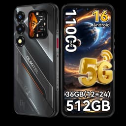 Oukitel WP66 Ultra-slim Rugged Smartphone, 36GB(12+24) RAM+512GB ROM, Dual Screen with Auxiliary Secondary Display, Dimensity 7000 5G Chipset, 6.6" FHD+ 120Hz Screen, 11000mAh Big Battery, 100MP Main Camera, 33W Fast Charging