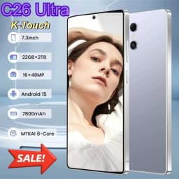 K-Touch Cell Phone For C26 Ultra Smartphone Android 5G 7.3 Inch HD Full Display Mobile Phones 22GB RAM 2TB ROM 7800mAh Battery 48MP Camera Face Recognition Dual SIM Unlocked Android 15 Smartphone 5G Cell Phone