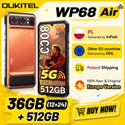 [Shipping From Poland] OUKITEL WP68 Air 5G  Android 16.0 Rugged Smartphone 8000mAh Battery 45W 36GB(12+24) RAM 512GB ROM  Fast Charging 6.88" 120Hz Display Dimensity 7025 64MP Camera NFC